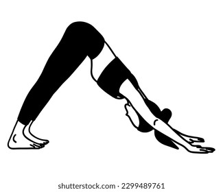 Entrenamiento en yoga posan el carácter femenino. Meditación, pilates, salud mental. Mujer, mujer, mujer, niña. Ilustración vectorial en estilo plano de dibujos animados aislados en fondo blanco. Pilatos, entrenamiento, deporte.