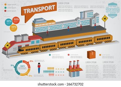 Train,Logistic, transport design,three dimension,clean vector
