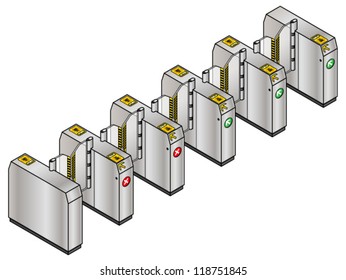 A Train/metro/subway Ticket Barrier/gate Designed For Electronic Rechargeable Cards.