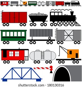 Trains cars and engine to make your own train