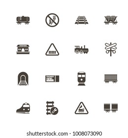 Trains icons. Perfect black pictogram on white background. Flat simple vector icon.