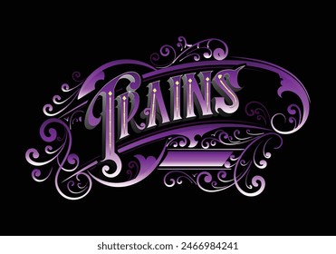 TRAINS lettering custom style design