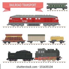 Trains. Railroad set 