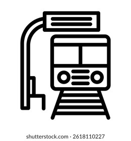 TrainStation Vector Line icon design