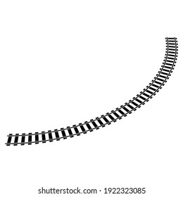 Traintrack, railroad, railway contour, silhouette vector illustration