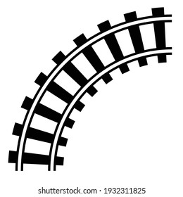 Traintrack, ferrocarril, contorno ferroviario, ilustración del vector de silueta