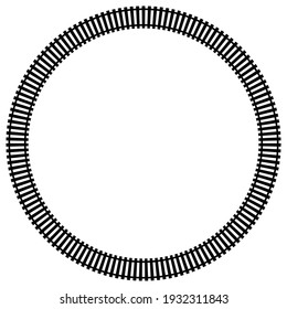 Traintrack, ferrocarril, contorno ferroviario, ilustración del vector de silueta