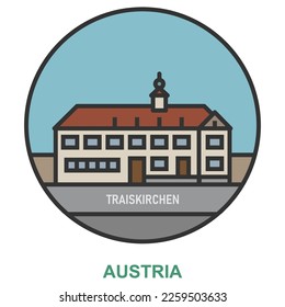 Traiskirchen. Ciudades y pueblos de Austria. Punto de referencia plano