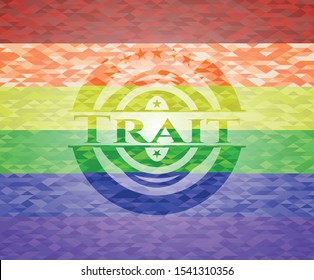 Trait lgbt colors emblem. Vector Illustration. Mosaic.