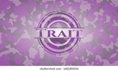 Trait pink on camouflaged texture. Vector Illustration. Detailed.