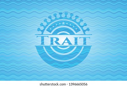 Trait water wave badge. Vector Illustration. Detailed.