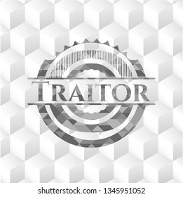 Traitor grey emblem with cube white background