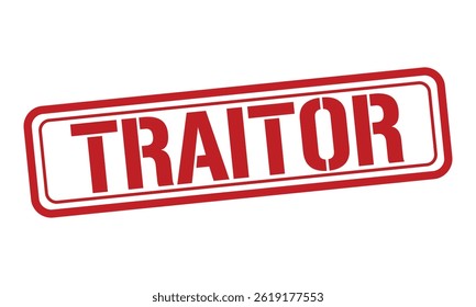 Vetor de texto de carimbo vermelho TRAITOR, carimbo