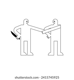 Traitor sign icon. Betrayal symbol. Concept of betrayal is a knife in the back.
