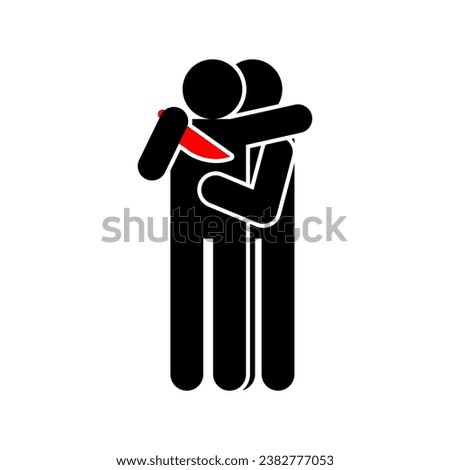 Traitor sign icon. Betrayal symbol. Concept of betrayal is a knife in the back.