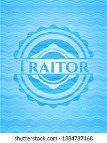 Traitor sky blue water emblem. Vector Illustration. Detailed.