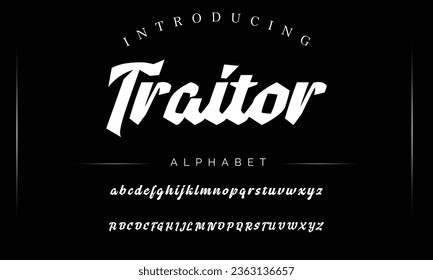 Traitor Sport Modern Future bold Alphabet Font. Typography urban style fonts for technology, digital, movie logo bold style. vector illustration