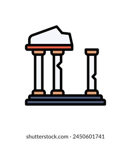 Trajan Temple Icon Vector Illustration