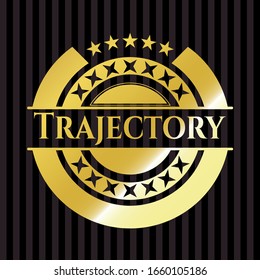 Trajectory gold shiny badge. Vector Illustration. Detailed.