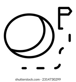 Trajectory icon outline vector. Part exam. Launch travel