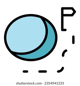 Trajectory icon outline vector. Part exam. Launch travel color flat