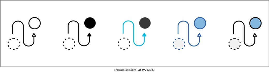 Trajectory Icon Pack Mulstistyle Illustration