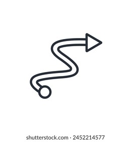 trajectory icon. vector.Editable stroke.linear style sign for use web design,logo.Symbol illustration.