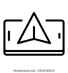 Trajectory plane icon outline vector. Path launch. Motion pin