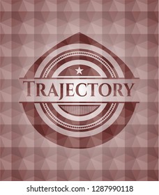 Trajectory red badge with geometric pattern. Seamless.