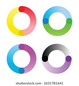 Trajectory. Two orbits. Symbol graphics. Rotating logo vector