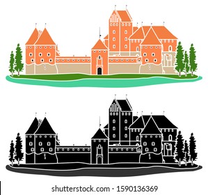 Trakai Island Castle without outline.