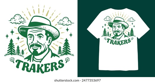 trakers vintage illustration for t shirt design