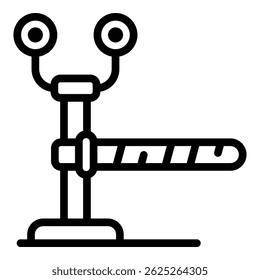 Tram barrier icon. Outline tram barrier vector icon for web design isolated on white background