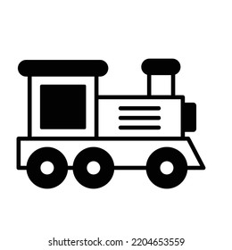 Tram  Black Glyph Vector Icon which can easily modifiy or edit

