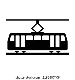 Straßenbahnsymbol. Geeignet für Website-, Content Design-, Poster-, Banner- oder Videobearbeitung