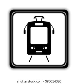 Tram  - black vector icon