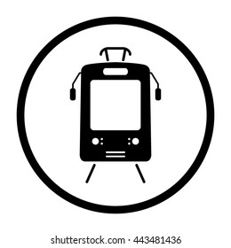 Tram  - black vector icon