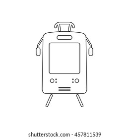 Tram -  black vector icon