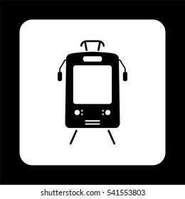 Tram -  black vector icon