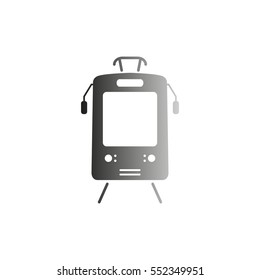 Tram -  black vector icon