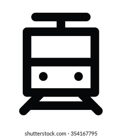 Tram Bold Line Vector Icon 