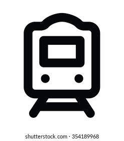 Tram Bold Line Vector Icon 