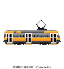 Straßenbahnauto-Ikone Cartoon Vektor. Die alte U-Bahn. elektrifiziertes Stadtwerk