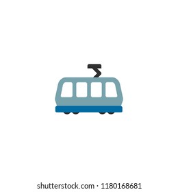 Tram Car Vector Flat Isolated Icon