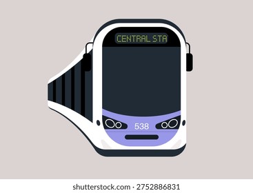Tram at Central Station ready for departure on a bustling city day full of adventure ahead
