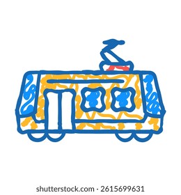 tram city transport doodle icon sketch vector. tram city transport sign. isolated symbol illustration