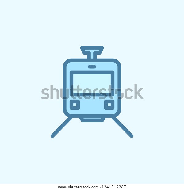 tram field outline icon. Element of 2 color simple\
icon. Thin line icon for website design and development, app\
development. Premium icon