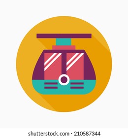 tram flat icon with long shadow