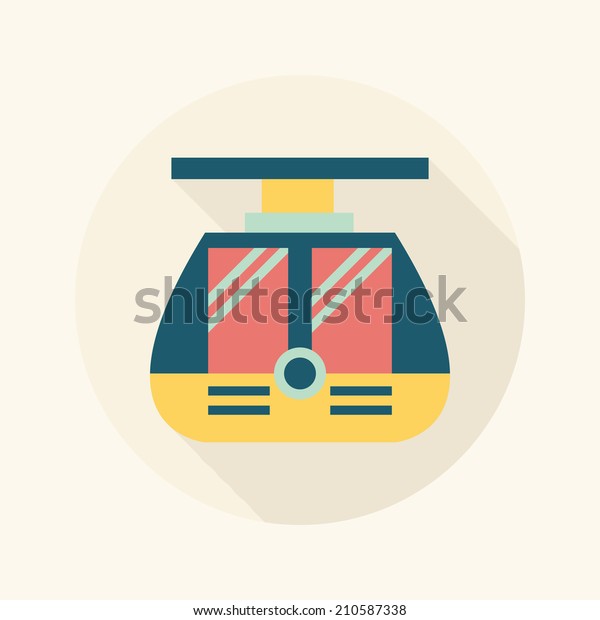 tram flat icon with long\
shadow