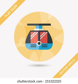 tram flat icon with long shadow,eps10